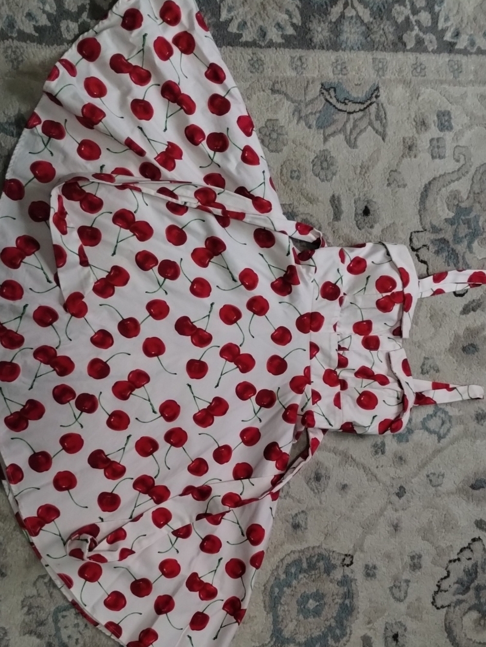 Modcloth Ixia Pinup Dress, Pale Pink, Cherries, SzM